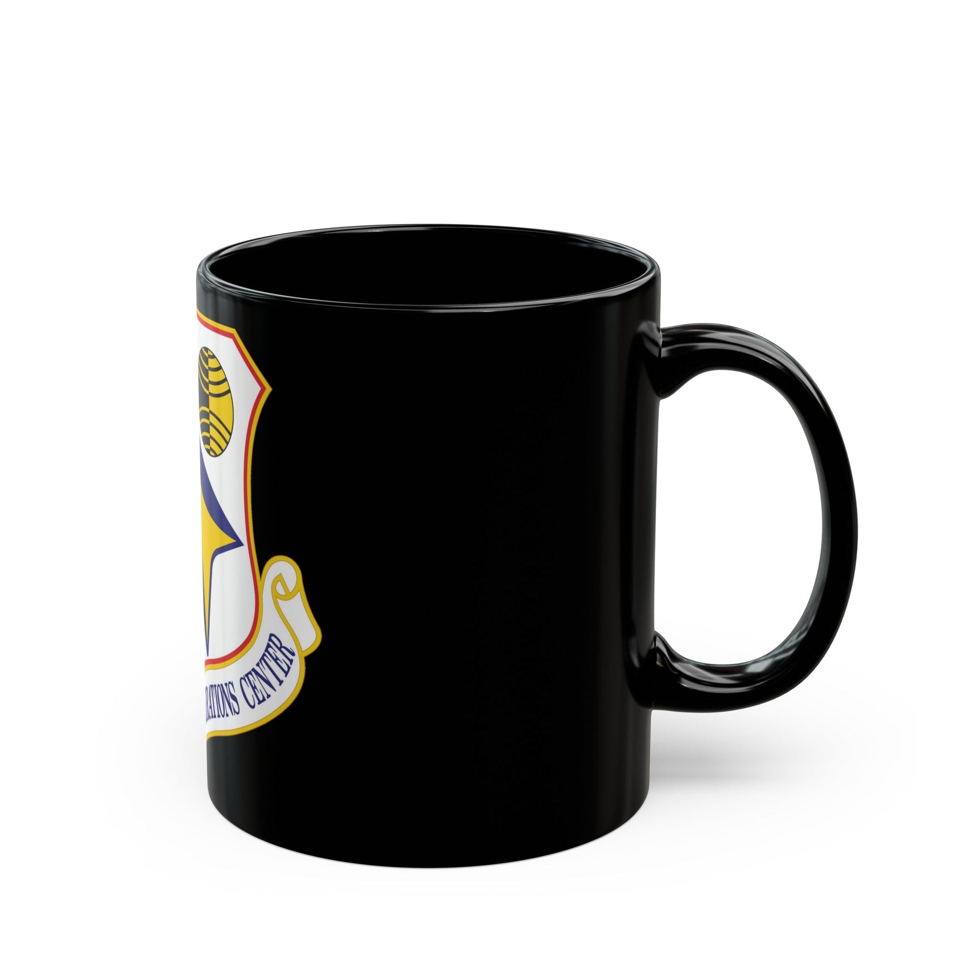 32d Air and Space Operations Center (U.S. Air Force) Black Coffee Mug-The Sticker Space