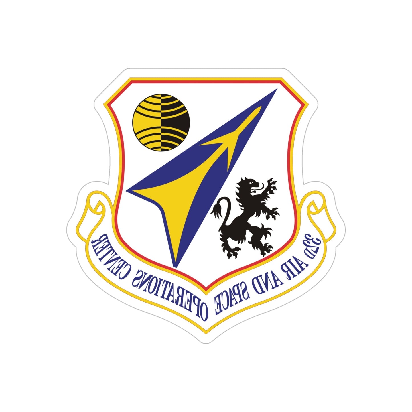 32d Air and Space Operations Center (U.S. Air Force) REVERSE PRINT Transparent STICKER-5" × 5"-The Sticker Space