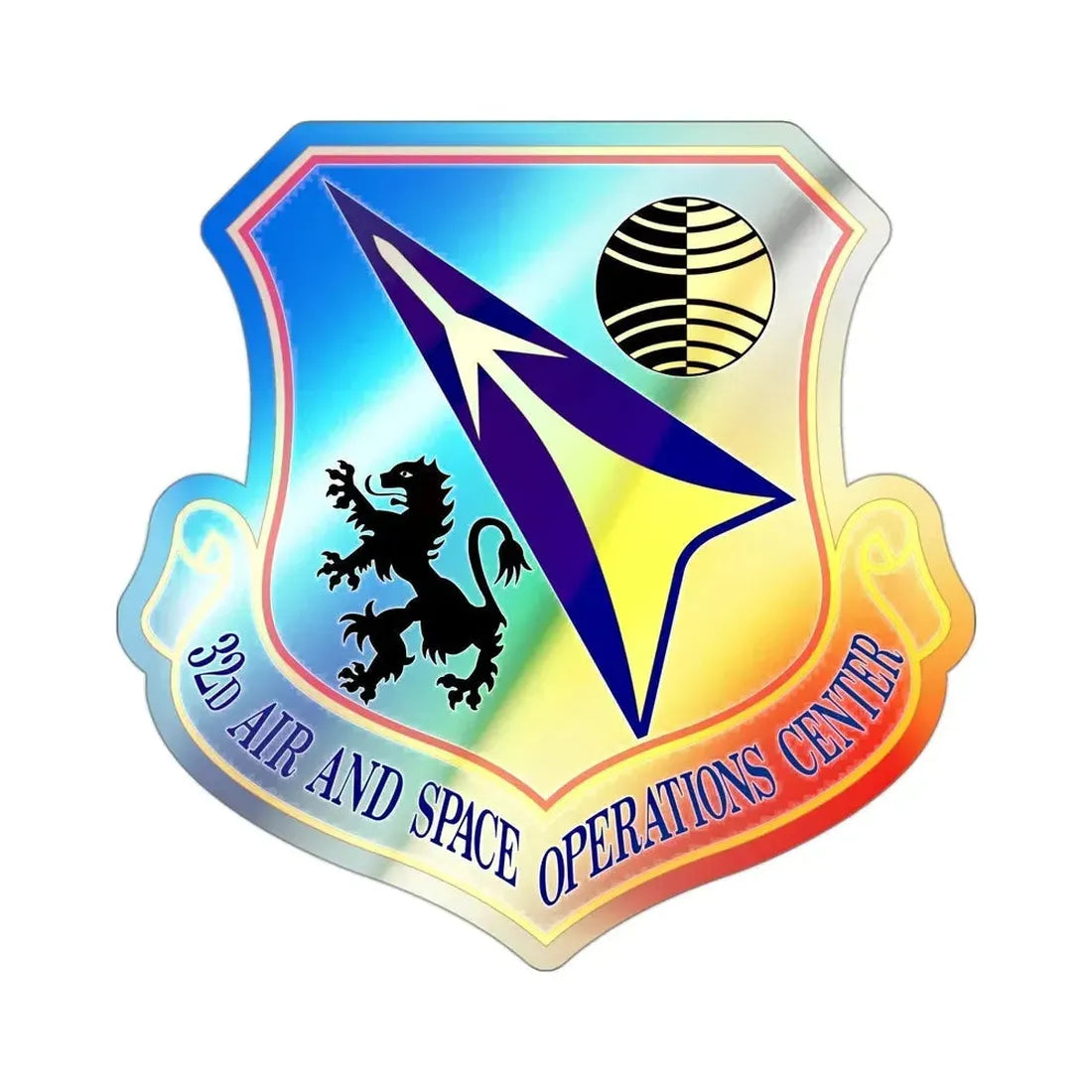 32d Air and Space Operations Center (U.S. Air Force) Holographic STICKER Die-Cut Vinyl Decal - The Sticker Space