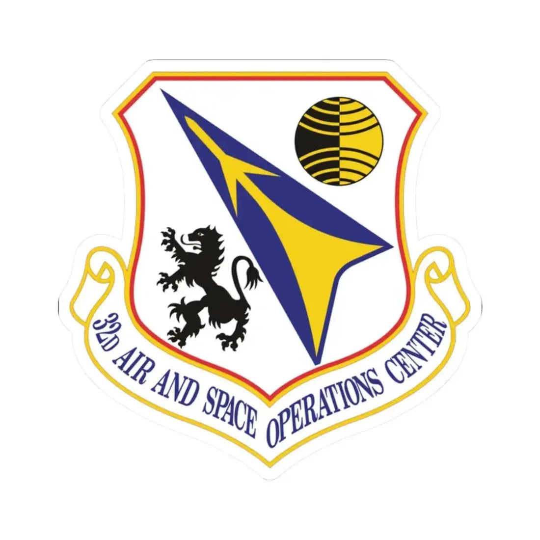 32d Air and Space Operations Center (U.S. Air Force) STICKER Vinyl Kiss-Cut Decal 2 Inch White - The Sticker Space