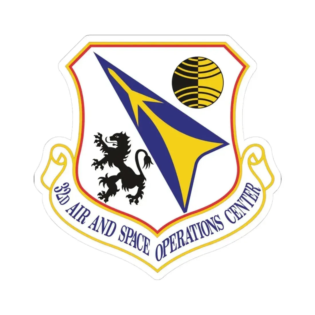 32d Air and Space Operations Center (U.S. Air Force) STICKER Vinyl Kiss-Cut Decal 3 Inch White - The Sticker Space