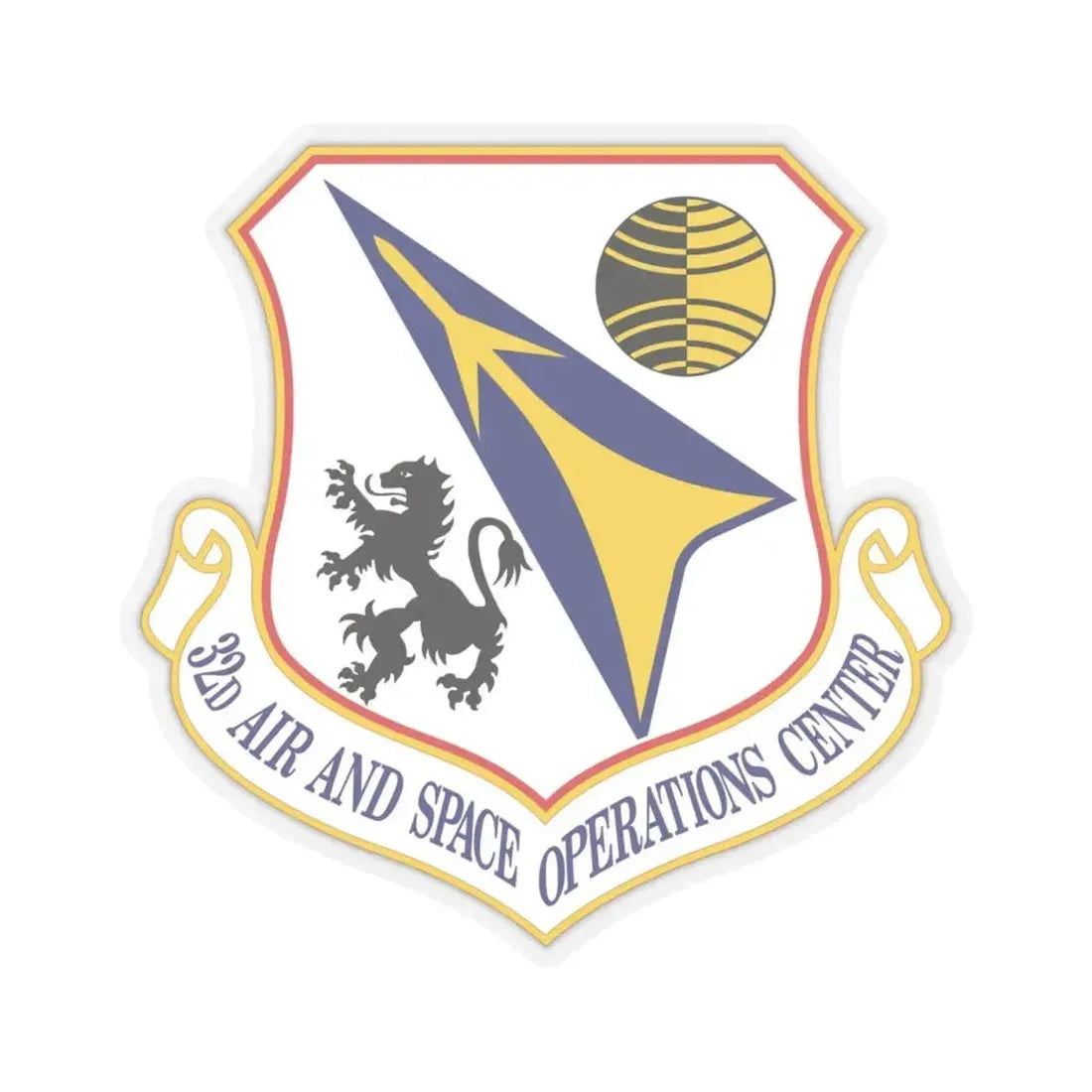 32d Air and Space Operations Center (U.S. Air Force) STICKER Vinyl Kiss-Cut Decal 4 Inch Transparent - The Sticker Space
