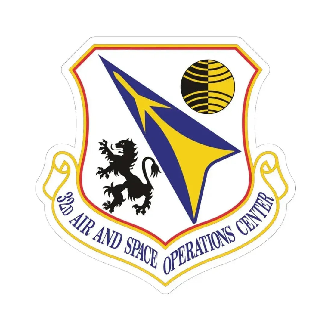 32d Air and Space Operations Center (U.S. Air Force) STICKER Vinyl Kiss-Cut Decal 4 Inch White - The Sticker Space