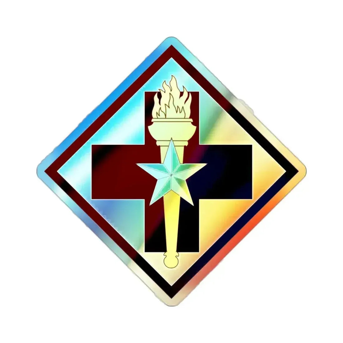 32nd Medical Brigade SSI (U.S. Army) Holographic STICKER Die-Cut Vinyl Decal 2 Inch Holographic - The Sticker Space