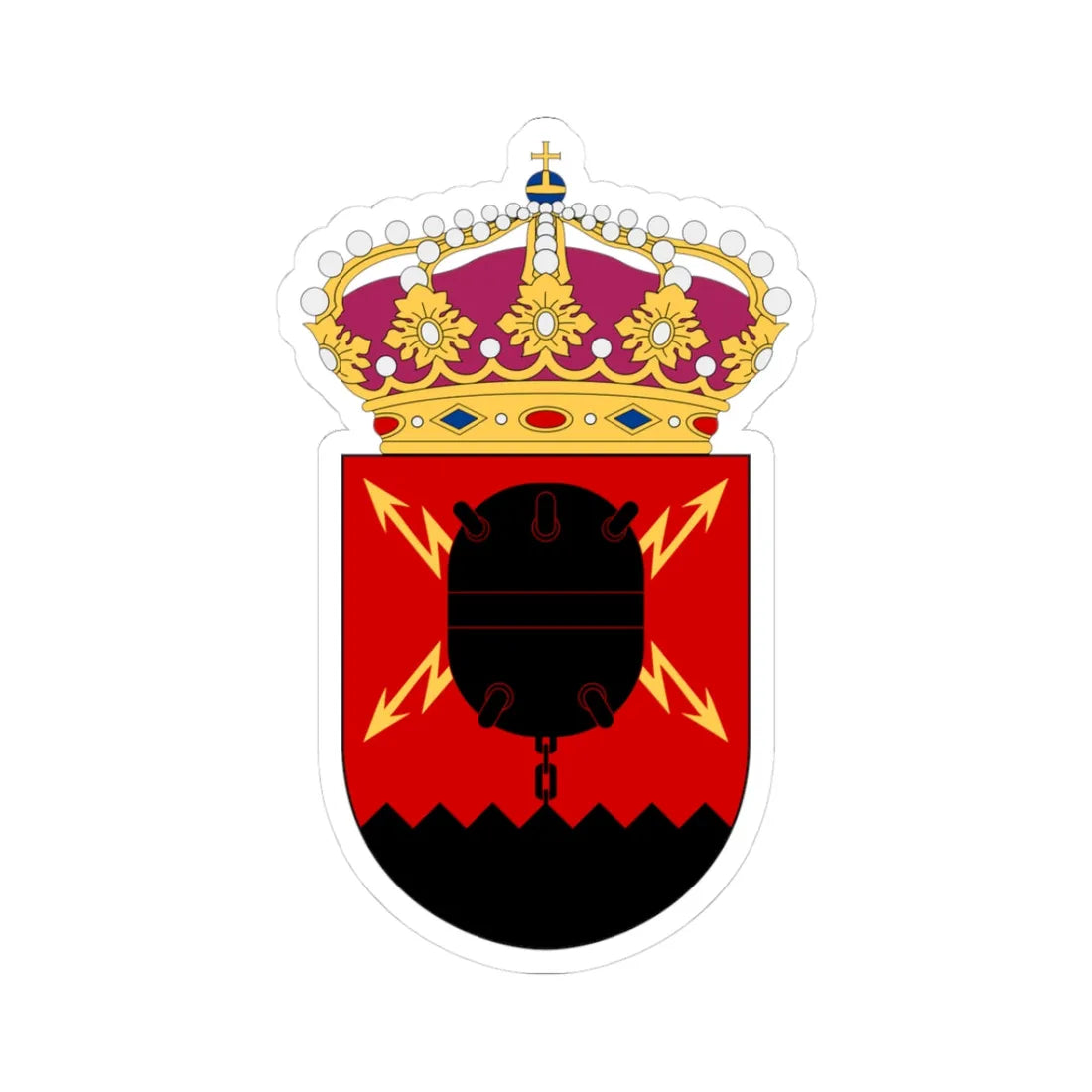 33. minröjningsdivisionen vapen (Sweden) (Coat of Arms) STICKER Vinyl Kiss-Cut Decal 3 Inch White - The Sticker Space