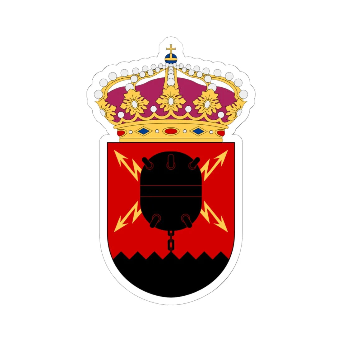 33. minröjningsdivisionen vapen (Sweden) (Coat of Arms) STICKER Vinyl Kiss-Cut Decal 6 Inch White - The Sticker Space