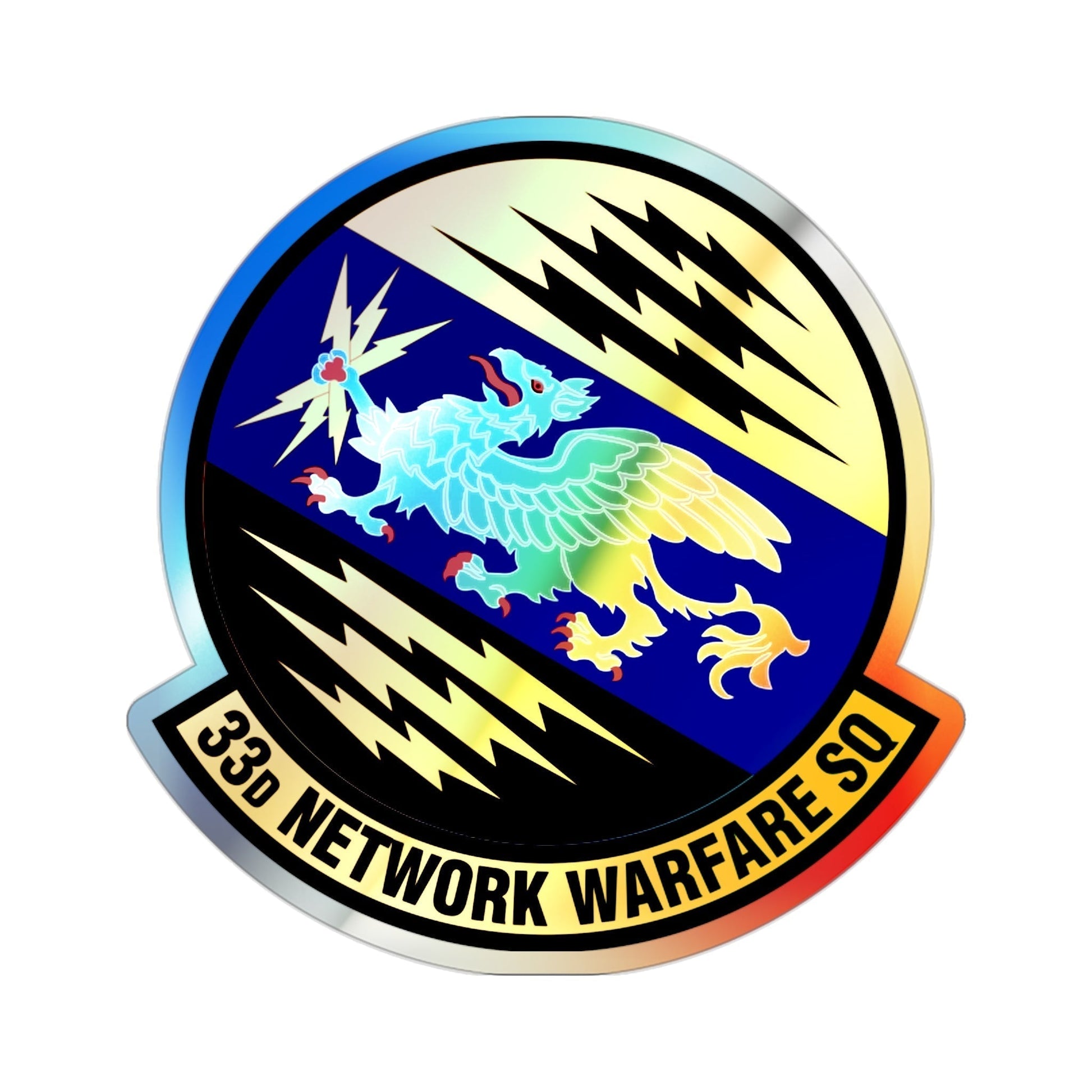 33 Network Warfare Squadron ACC (U.S. Air Force) Holographic STICKER Die-Cut Vinyl Decal-2 Inch-The Sticker Space