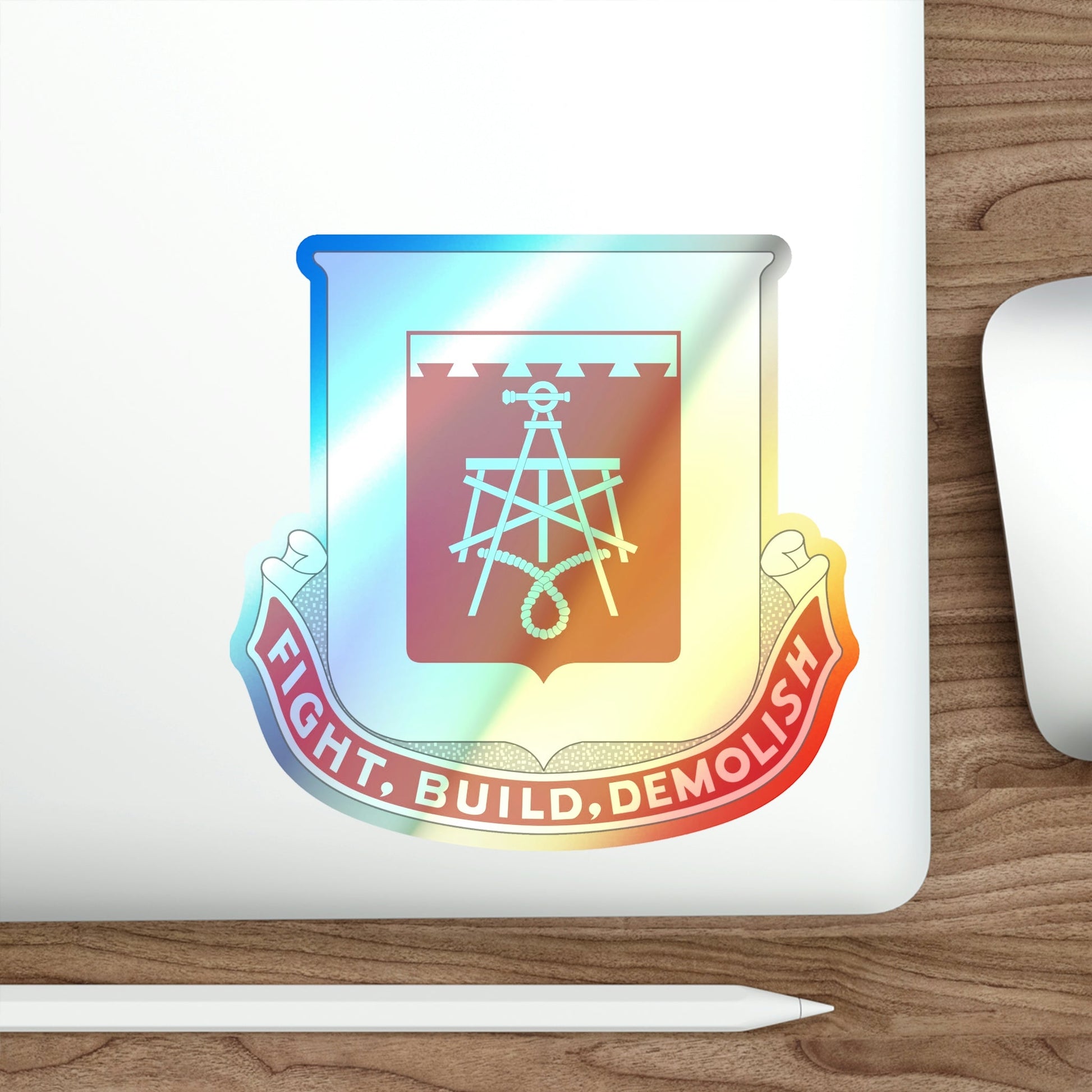 330 Engineer Battalion (U.S. Army) Holographic STICKER Die-Cut Vinyl Decal-The Sticker Space