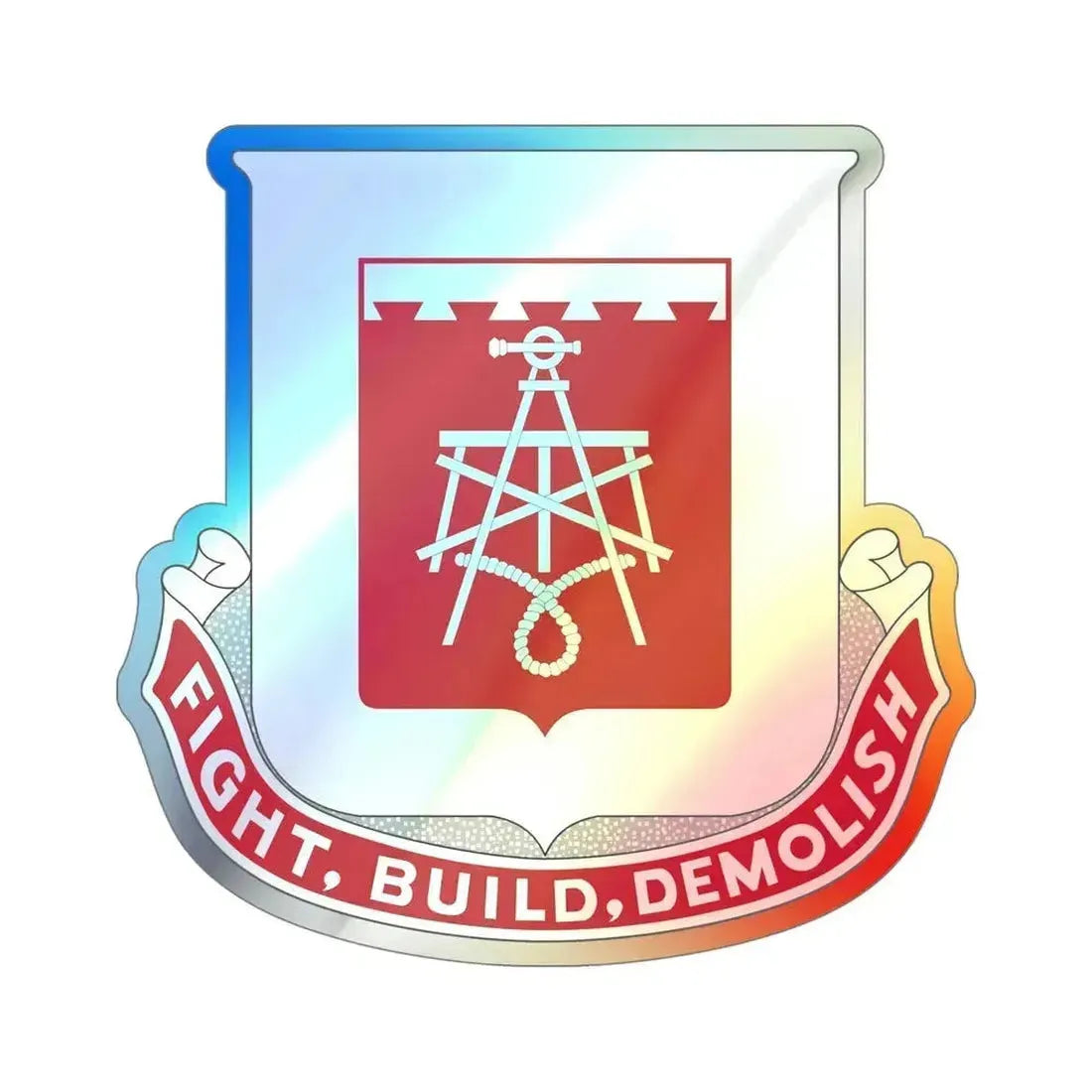 330 Engineer Battalion (U.S. Army) Holographic STICKER Die-Cut Vinyl Decal 5 Inch Holographic - The Sticker Space