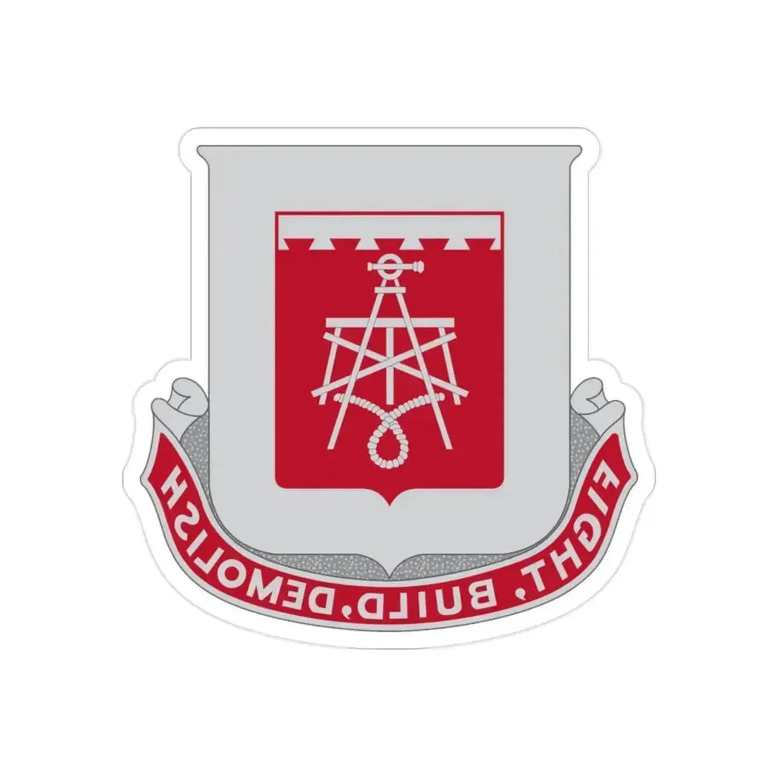 330 Engineer Battalion (U.S. Army) REVERSE PRINT Transparent Die-Cut STICKER 2 Inch Die-Cut Transparent - The Sticker Space