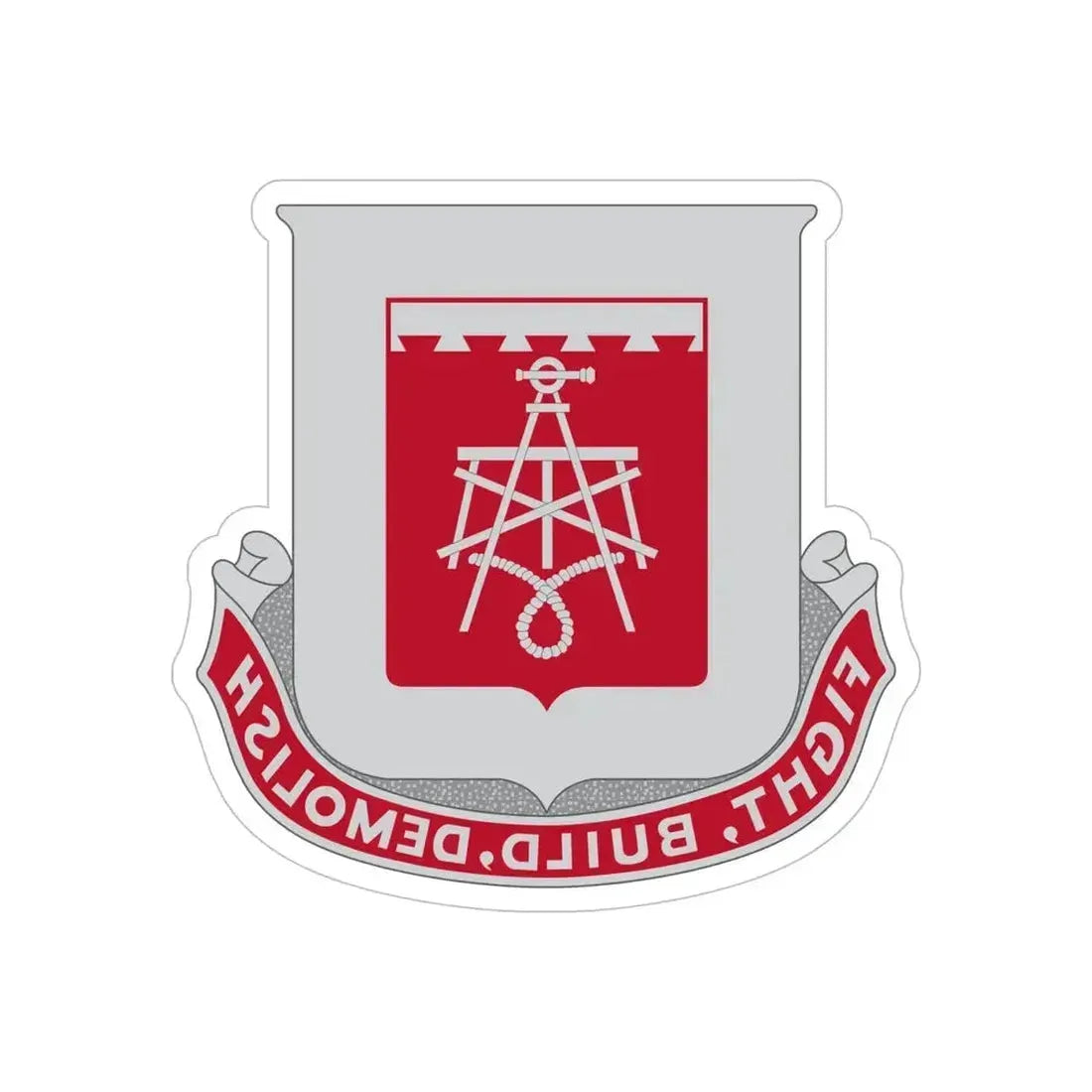 330 Engineer Battalion (U.S. Army) REVERSE PRINT Transparent Die-Cut STICKER 6 Inch Die-Cut Transparent - The Sticker Space