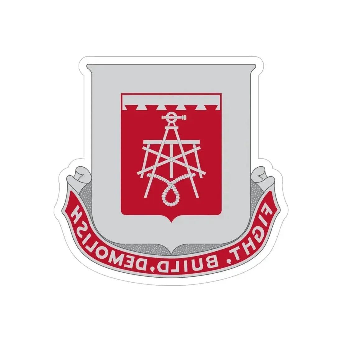 330 Engineer Battalion (U.S. Army) REVERSE PRINT Transparent Die-Cut STICKER - The Sticker Space