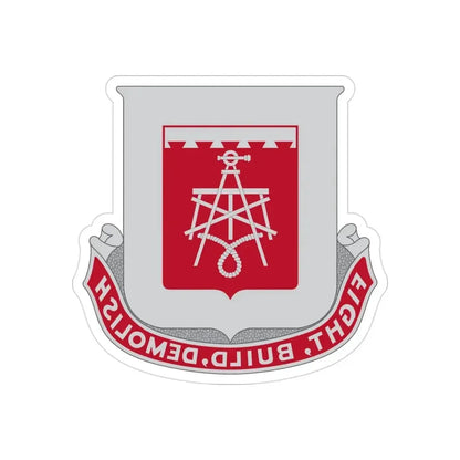 330 Engineer Battalion (U.S. Army) REVERSE PRINT Transparent Die-Cut STICKER - The Sticker Space