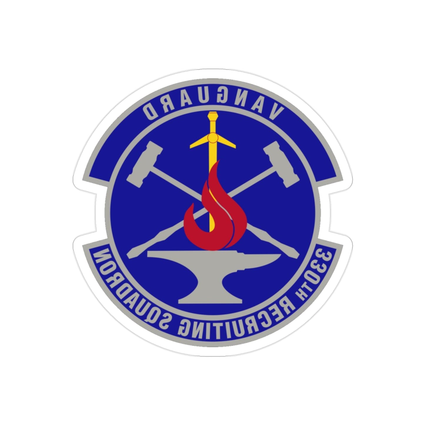 330 Recruiting Squadron AETC (U.S. Air Force) REVERSE PRINT Transparent STICKER-2" × 2"-The Sticker Space