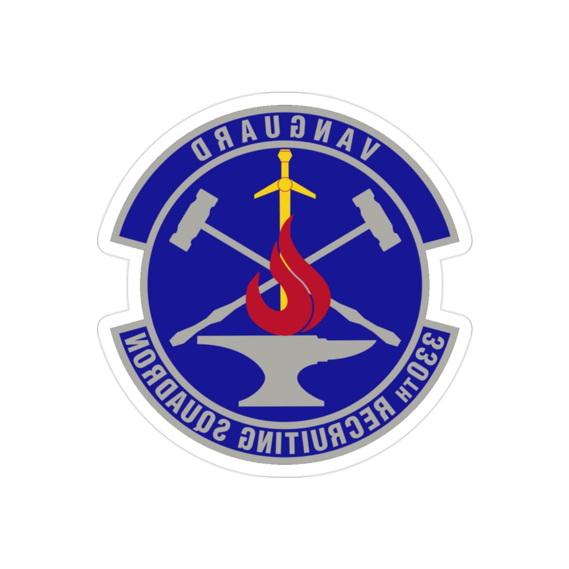 330 Recruiting Squadron AETC (U.S. Air Force) REVERSE PRINT Transparent STICKER-2" × 2"-The Sticker Space