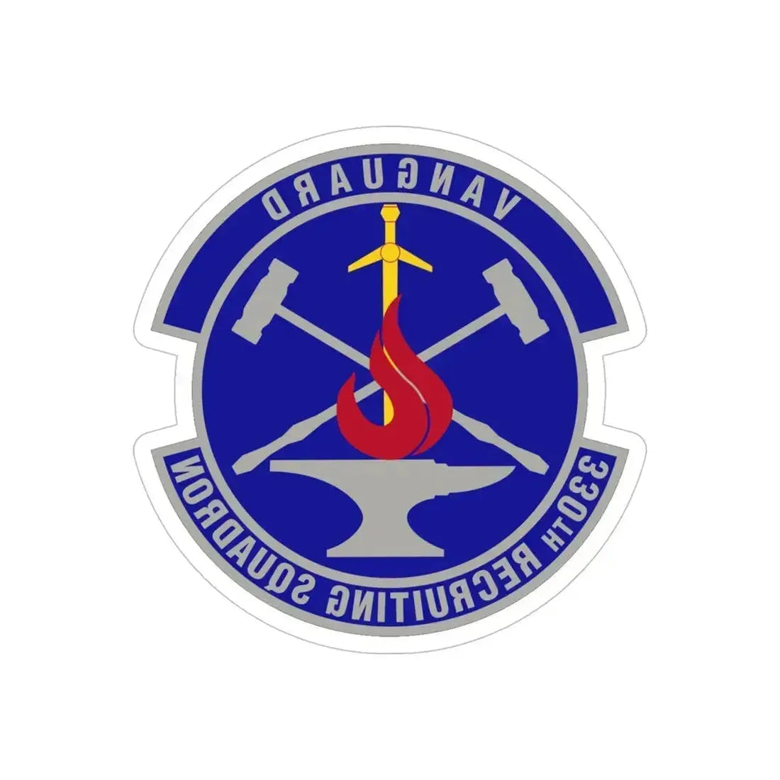 330 Recruiting Squadron AETC (U.S. Air Force) REVERSE PRINT Transparent Die-Cut STICKER 6 Inch Die-Cut Transparent - The Sticker Space