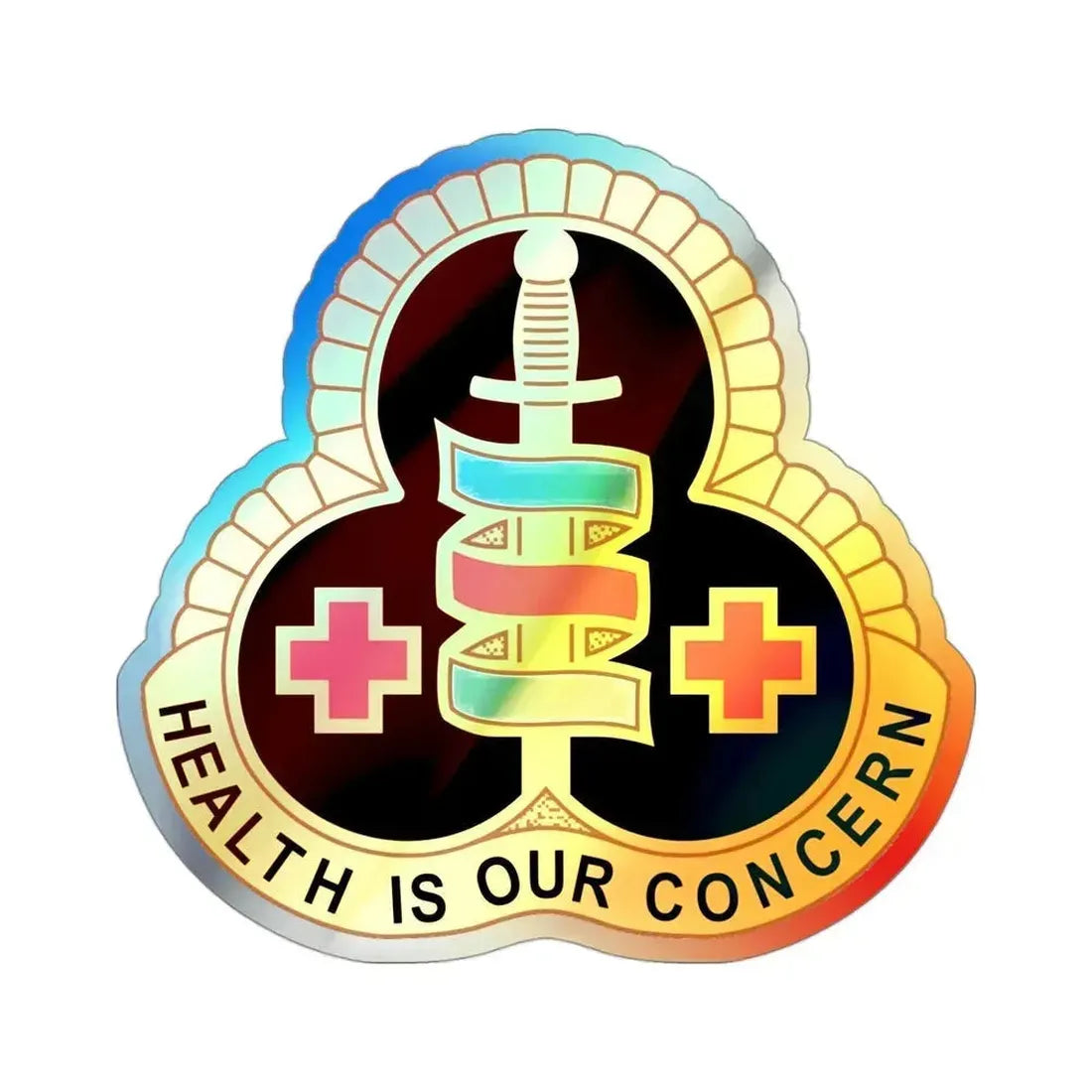 331 Medical Group (U.S. Army) Holographic STICKER Die-Cut Vinyl Decal 3 Inch Holographic - The Sticker Space