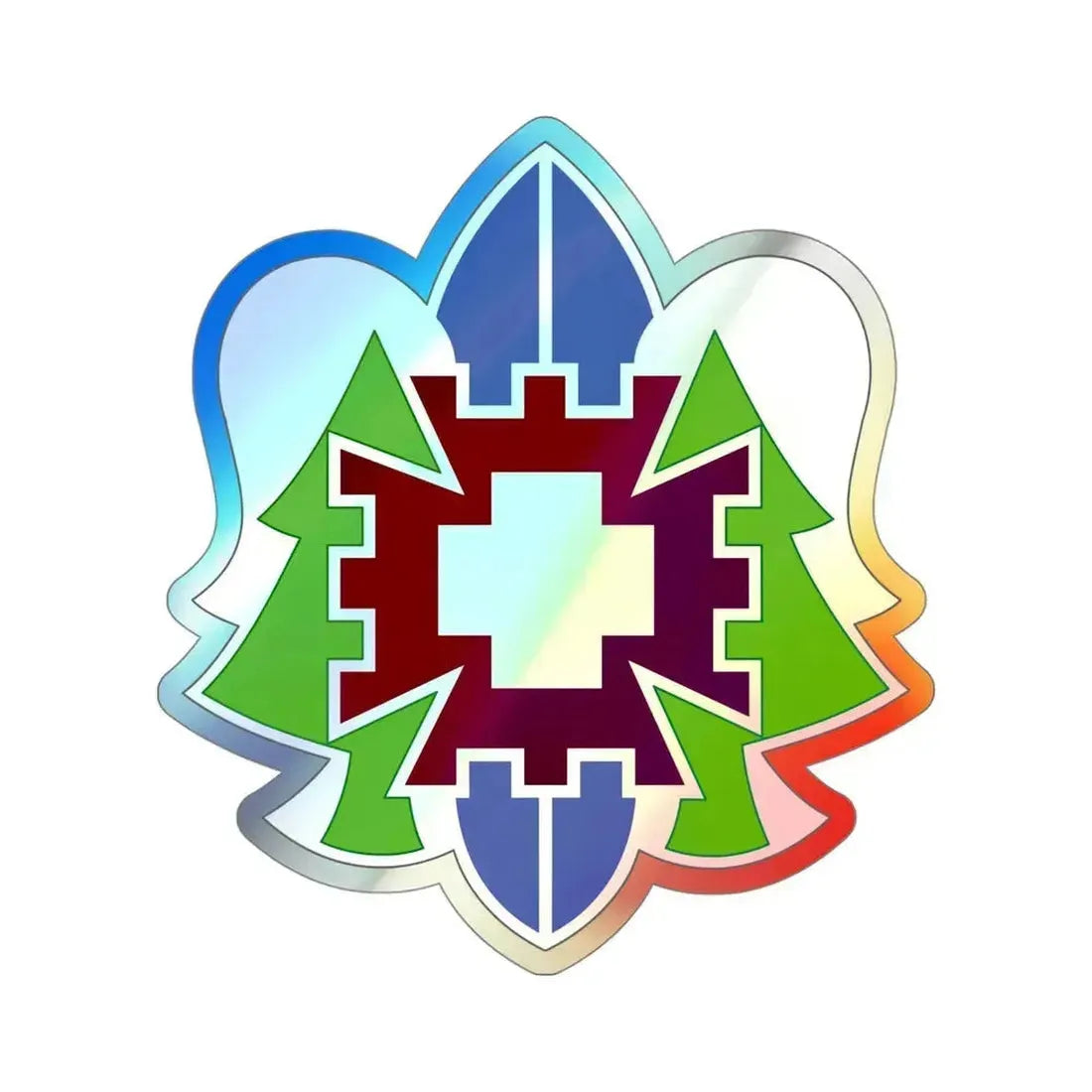 332 Medical Brigade 2 (U.S. Army) Holographic STICKER Die-Cut Vinyl Decal 4 Inch Holographic - The Sticker Space