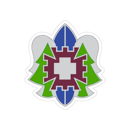 332 Medical Brigade 2 (U.S. Army) REVERSE PRINT Transparent Die-Cut STICKER 4 Inch Die-Cut Transparent - The Sticker Space