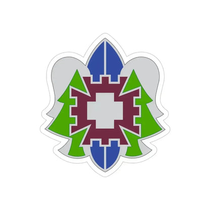 332 Medical Brigade 2 (U.S. Army) REVERSE PRINT Transparent Die-Cut STICKER 5 Inch Die-Cut Transparent - The Sticker Space