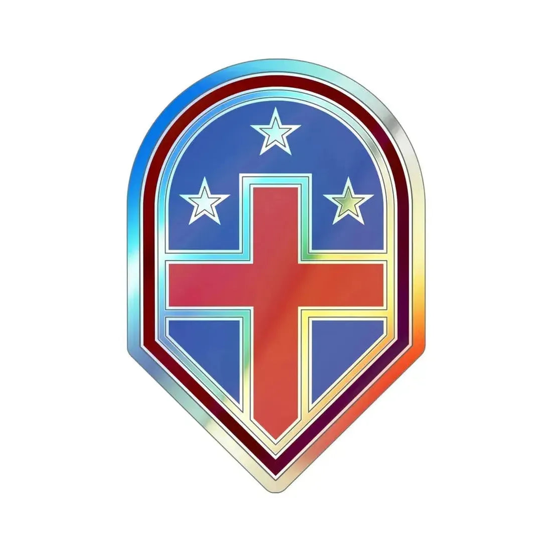 332 Medical Brigade 3 (U.S. Army) Holographic STICKER Die-Cut Vinyl Decal 6 Inch Holographic - The Sticker Space