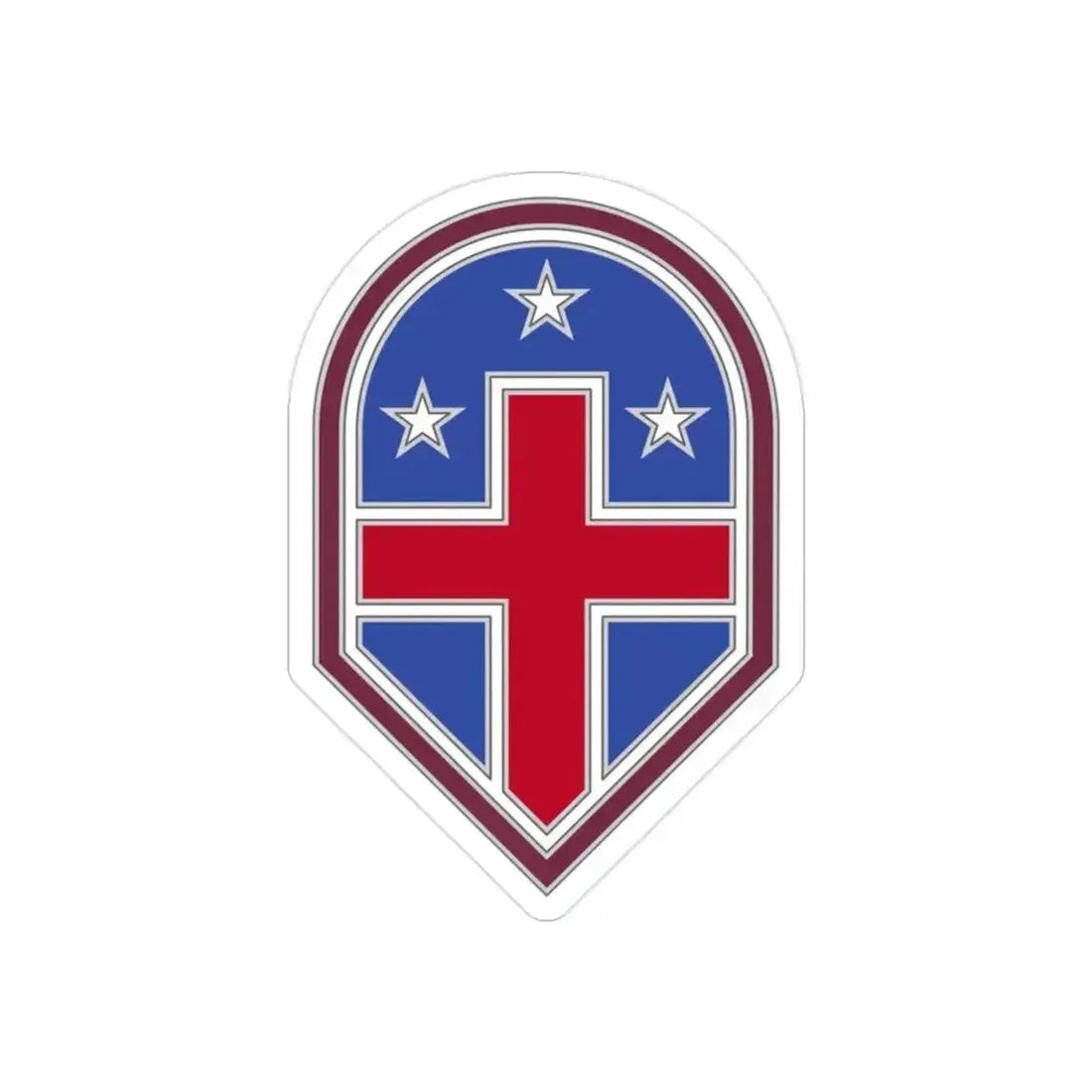 332 Medical Brigade 3 (U.S. Army) REVERSE PRINT Transparent Die-Cut STICKER 2 Inch Die-Cut Transparent - The Sticker Space