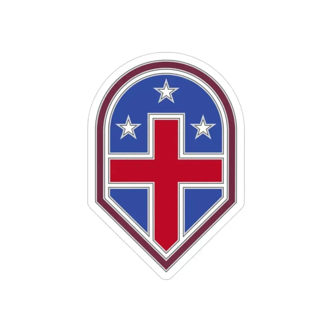 332 Medical Brigade 3 (U.S. Army) REVERSE PRINT Transparent Die-Cut STICKER 3 Inch Die-Cut Transparent - The Sticker Space