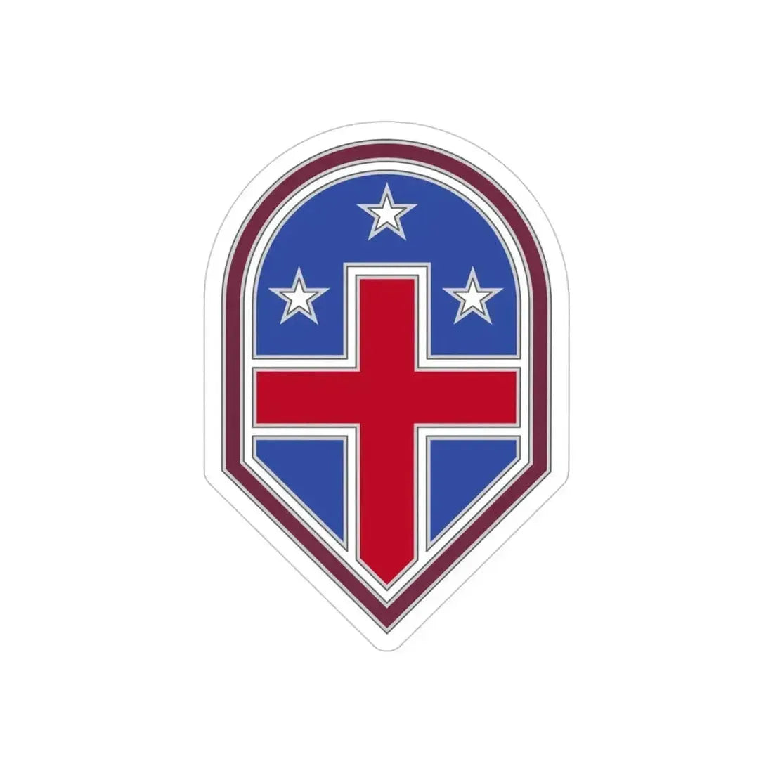 332 Medical Brigade 3 (U.S. Army) REVERSE PRINT Transparent Die-Cut STICKER 4 Inch Die-Cut Transparent - The Sticker Space