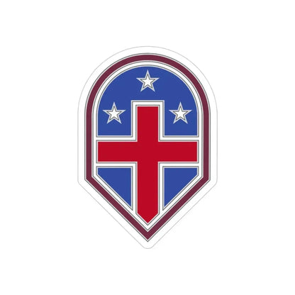 332 Medical Brigade 3 (U.S. Army) REVERSE PRINT Transparent Die-Cut STICKER 4 Inch Die-Cut Transparent - The Sticker Space