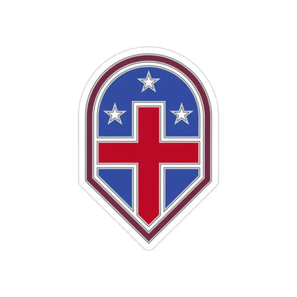 332 Medical Brigade 3 (U.S. Army) REVERSE PRINT Transparent Die-Cut STICKER 5 Inch Die-Cut Transparent - The Sticker Space