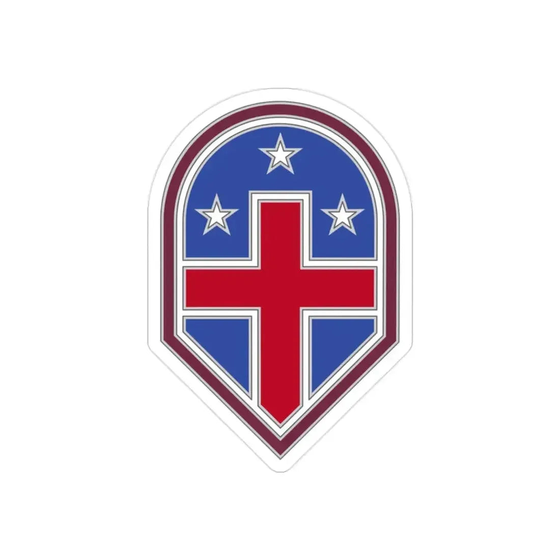 332 Medical Brigade 3 (U.S. Army) REVERSE PRINT Transparent Die-Cut STICKER - The Sticker Space