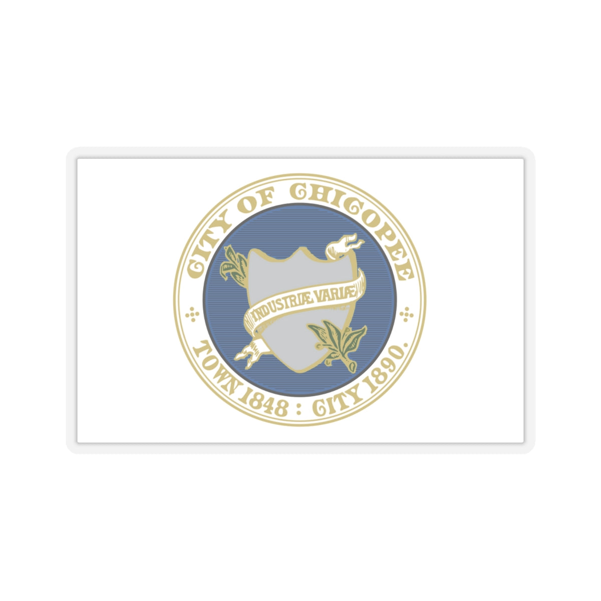 Flag of Chicopee, Massachusetts - STICKER Vinyl Kiss-Cut Decal