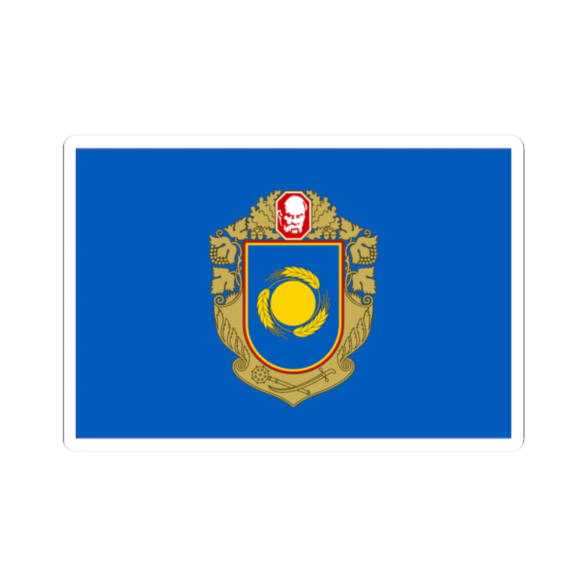 Flag of Cherkasy Oblast (Ukraine) STICKER Vinyl Kiss-Cut Decal
