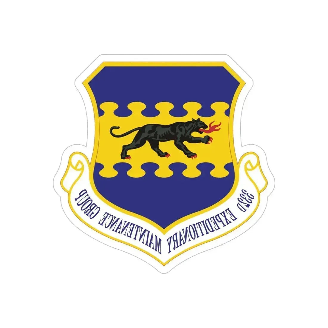 332d Expeditionary Maintenance Group (U.S. Air Force) REVERSE PRINT Transparent Die-Cut STICKER 5 Inch Die-Cut Transparent - The Sticker Space