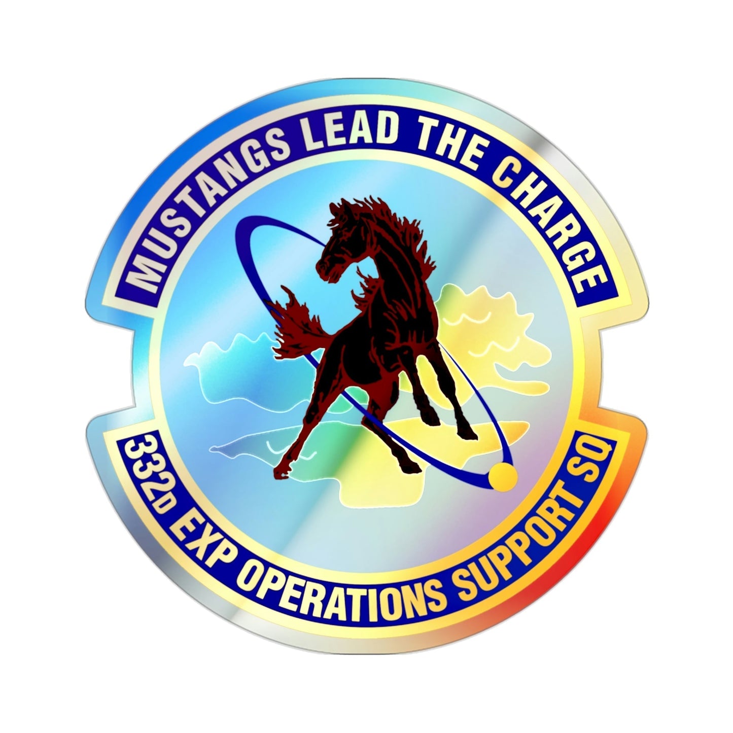 332d Expeditionary Operations Support Squadron (U.S. Air Force) Holographic STICKER Die-Cut Vinyl Decal-2 Inch-The Sticker Space