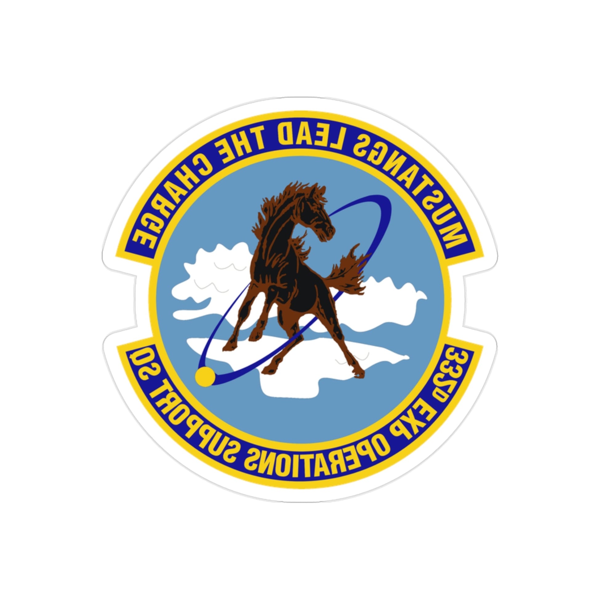 332d Expeditionary Operations Support Squadron (U.S. Air Force) REVERSE PRINT Transparent STICKER-2" × 2"-The Sticker Space