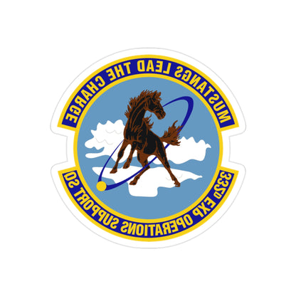 332d Expeditionary Operations Support Squadron (U.S. Air Force) REVERSE PRINT Transparent STICKER-2" × 2"-The Sticker Space