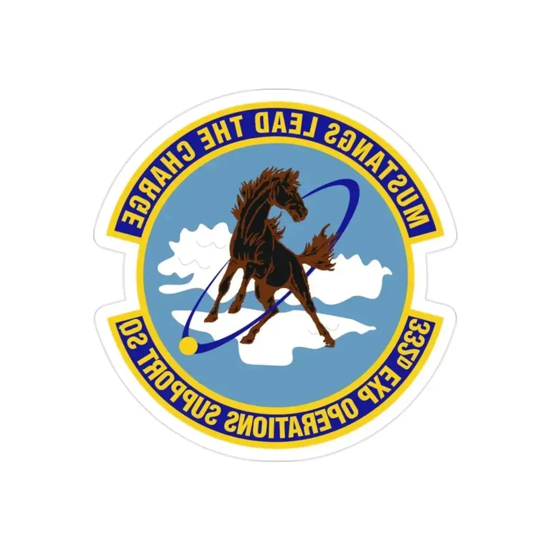 332d Expeditionary Operations Support Squadron (U.S. Air Force) REVERSE PRINT Transparent Die-Cut STICKER 2 Inch Die-Cut Transparent - The Sticker Space