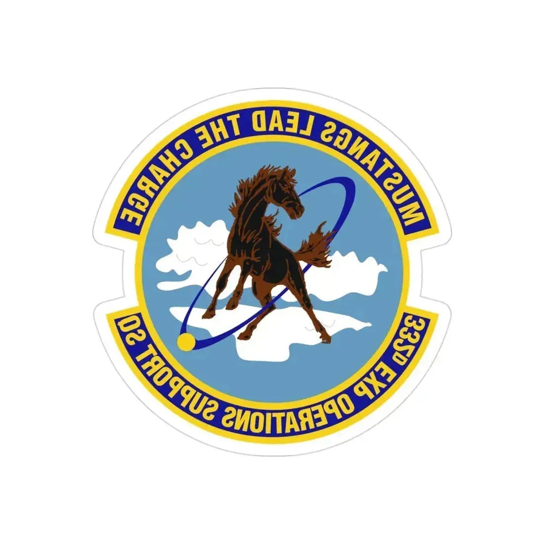 332d Expeditionary Operations Support Squadron (U.S. Air Force) REVERSE PRINT Transparent Die-Cut STICKER 3 Inch Die-Cut Transparent - The Sticker Space