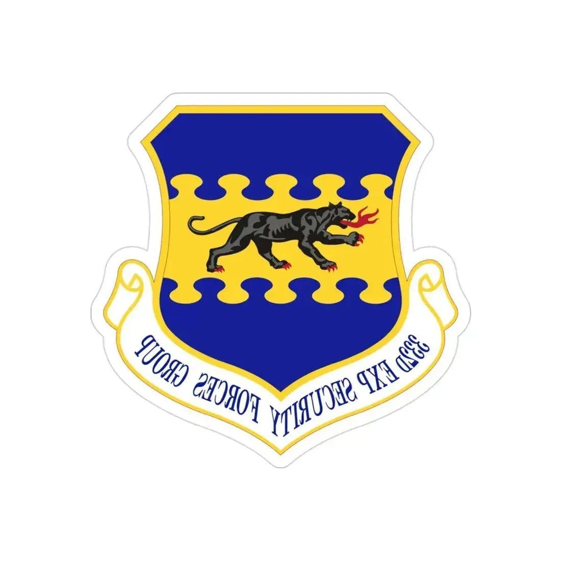 332d Expeditionary Security Forces Group (U.S. Air Force) REVERSE PRINT Transparent Die-Cut STICKER 3 Inch Die-Cut Transparent - The Sticker Space