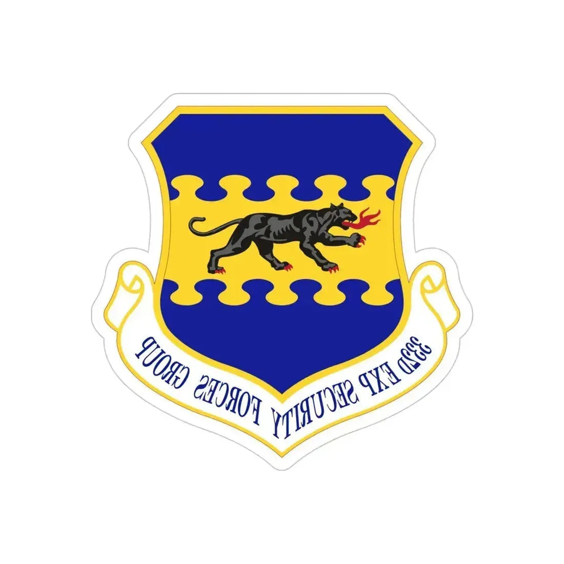 332d Expeditionary Security Forces Group (U.S. Air Force) REVERSE PRINT Transparent Die-Cut STICKER 4 Inch Die-Cut Transparent - The Sticker Space