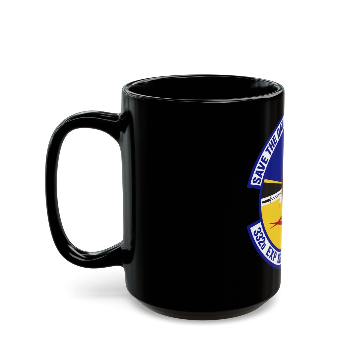 332d Expeditionary Security Forces Squadron (U.S. Air Force) Black Coffee Mug-The Sticker Space