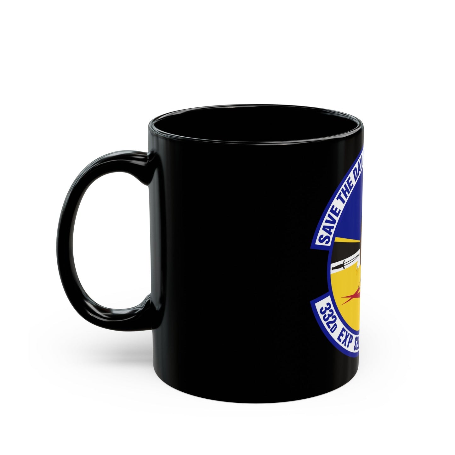 332d Expeditionary Security Forces Squadron (U.S. Air Force) Black Coffee Mug-The Sticker Space