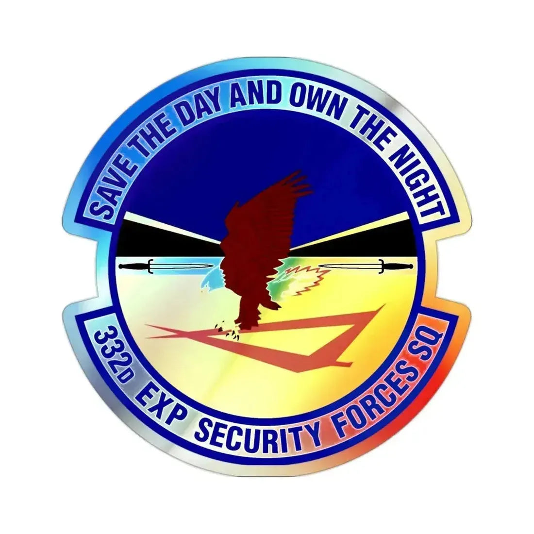 332d Expeditionary Security Forces Squadron (U.S. Air Force) Holographic STICKER Die-Cut Vinyl Decal 2 Inch Holographic - The Sticker Space