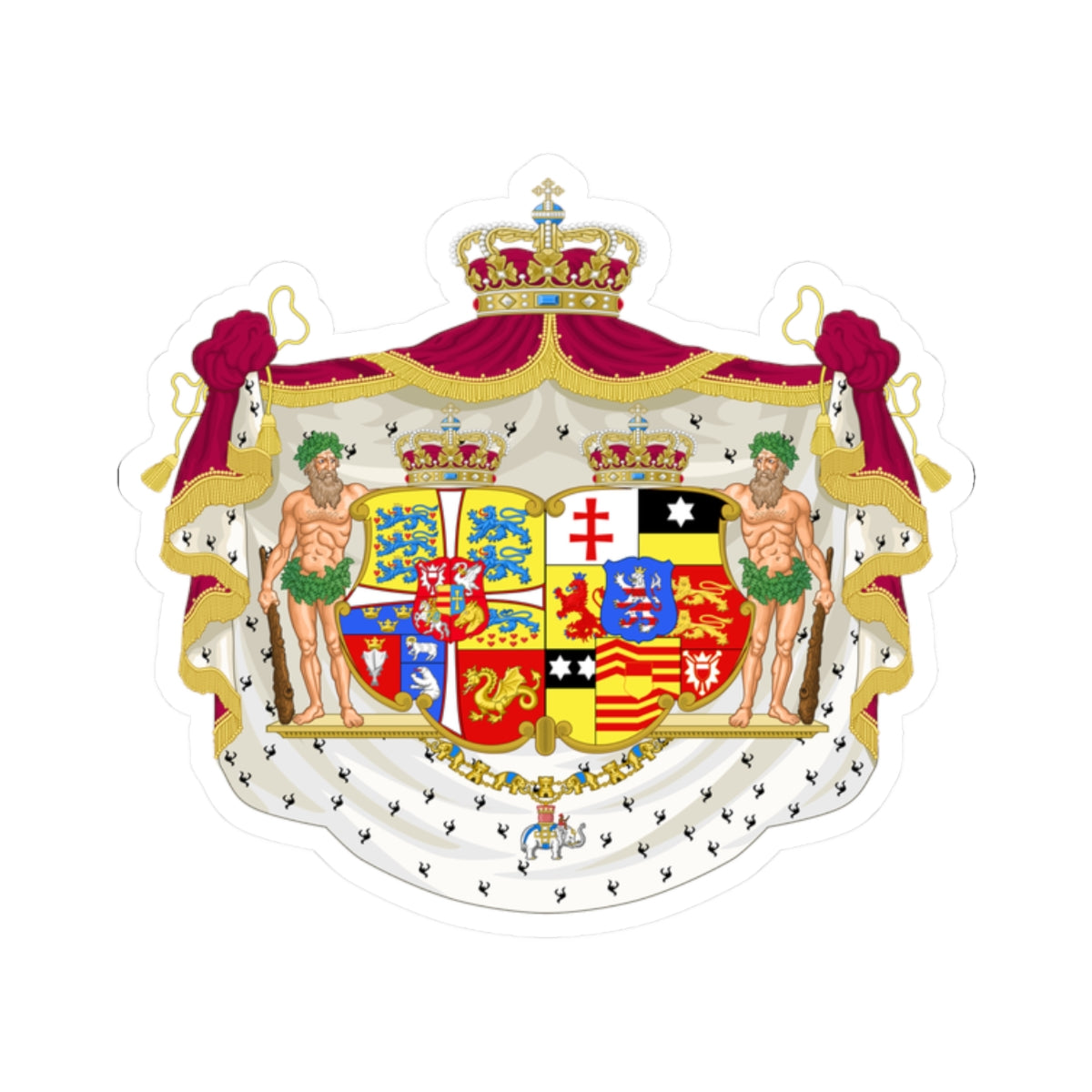 Armoiries Louise de Hesse-Cassel (Denmark) (Coat of Arms) STICKER Vinyl Kiss-Cut Decal