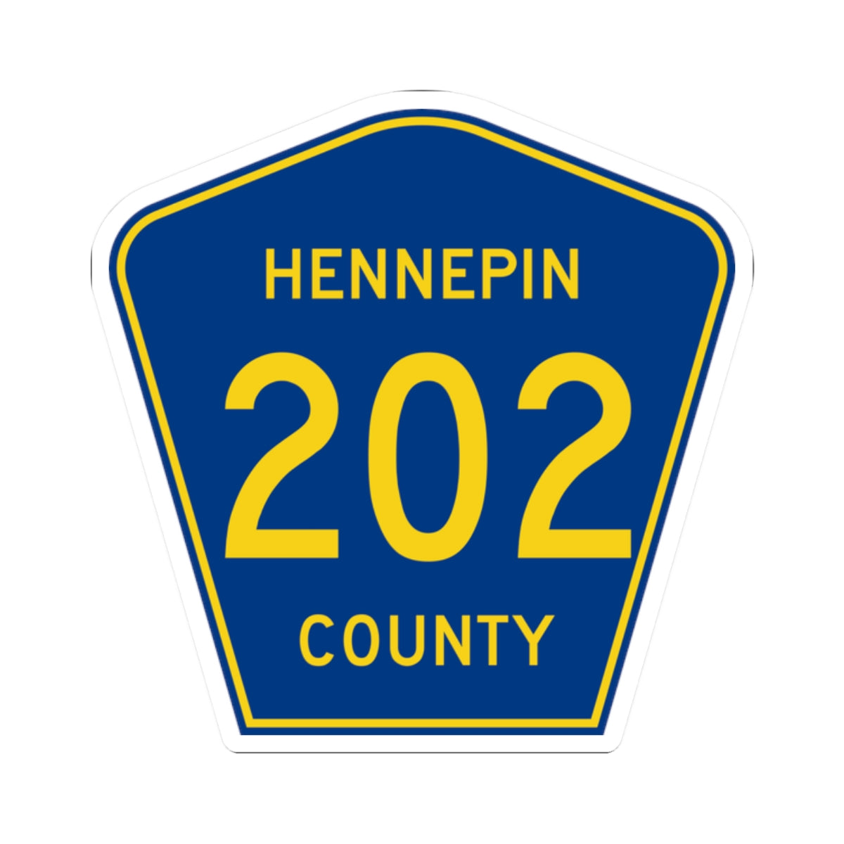 Hennepin County 202 (Minnesota) (Road Sign) STICKER Vinyl Kiss-Cut Decal