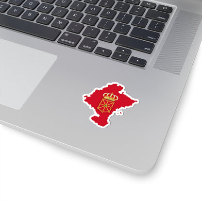 Flag map of Navarre (Spain) STICKER Vinyl Kiss-Cut Decal