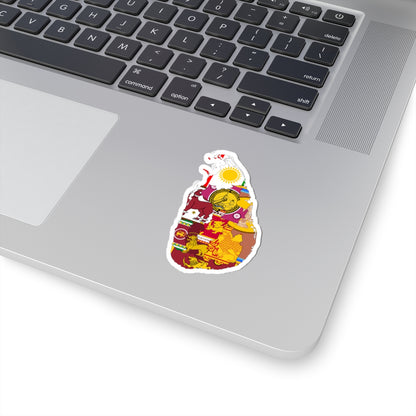 Sri Lankan Provinces combined Flag-map (Sri Lanka) STICKER Vinyl Kiss-Cut Decal