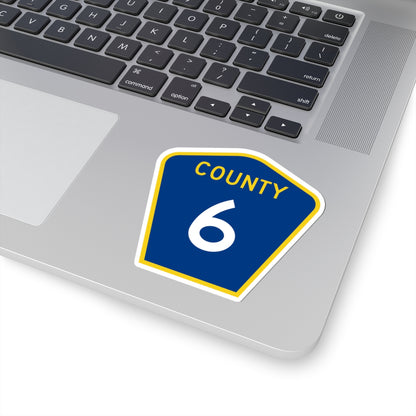 County 6 MN (Minnesota) (Road Sign) STICKER Vinyl Kiss-Cut Decal