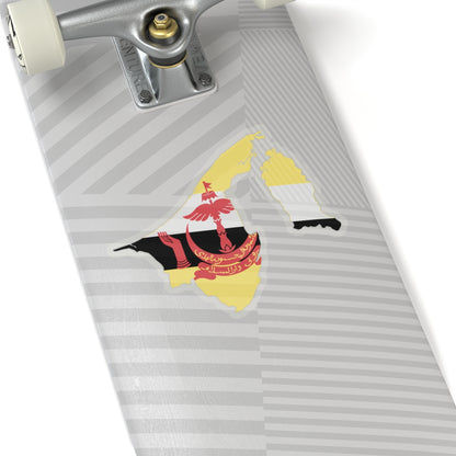 Flag-map of Brunei2 (Brunei) STICKER Vinyl Kiss-Cut Decal